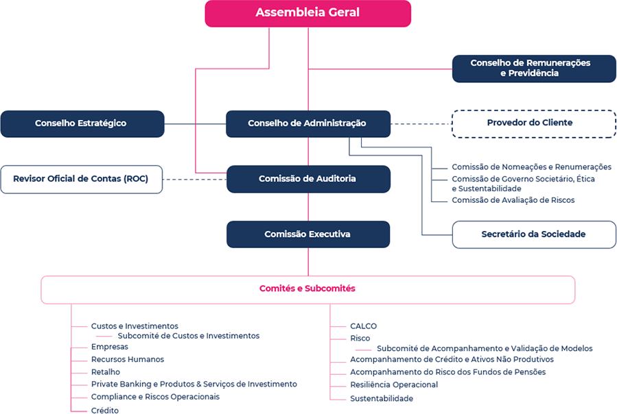 Estrutura dos órgãos sociais do Millennium BCP