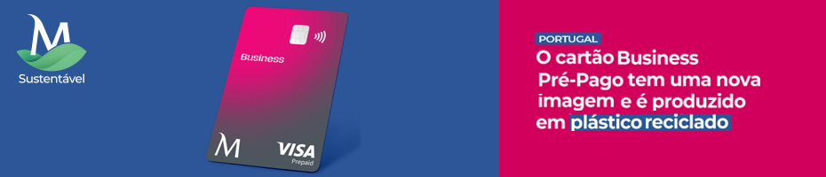 O cartão Business Pré-Pago tem uma nova imagem e é produzido em plástico reciclado
