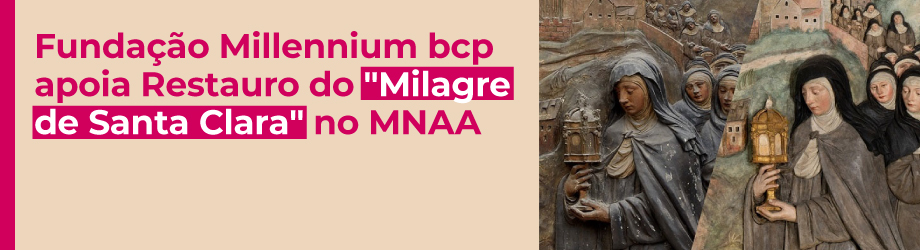 Imagem de apresentação do restauro do relevo quinhentista - Milagre de Santa Clara