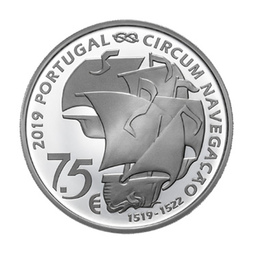 V Centenário da viagem de circum-navegação de Fernão de Magalhães - partida 1519 (Prata Proof) (2019)