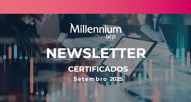 Imagem com fundo com gráficos - Millennium bcp Newsletter de Certificados Setembro 2025