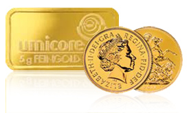 Moedas e Barras de Ouro