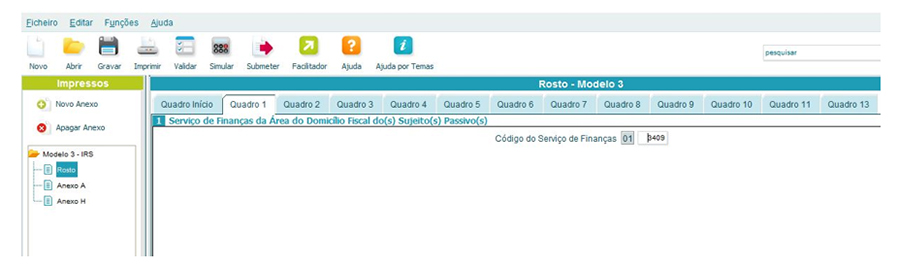 Preencher a folha de rosto