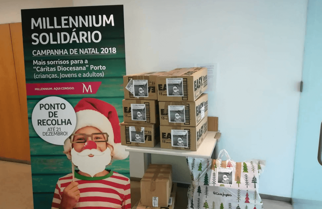 Campanha "Natal Solidário 2018" a favor da Ajuda de Berço, em Lisboa, e da Cáritas Diocesana, no Porto (Portugal)